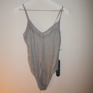 Gray Ribbed Bodysuit